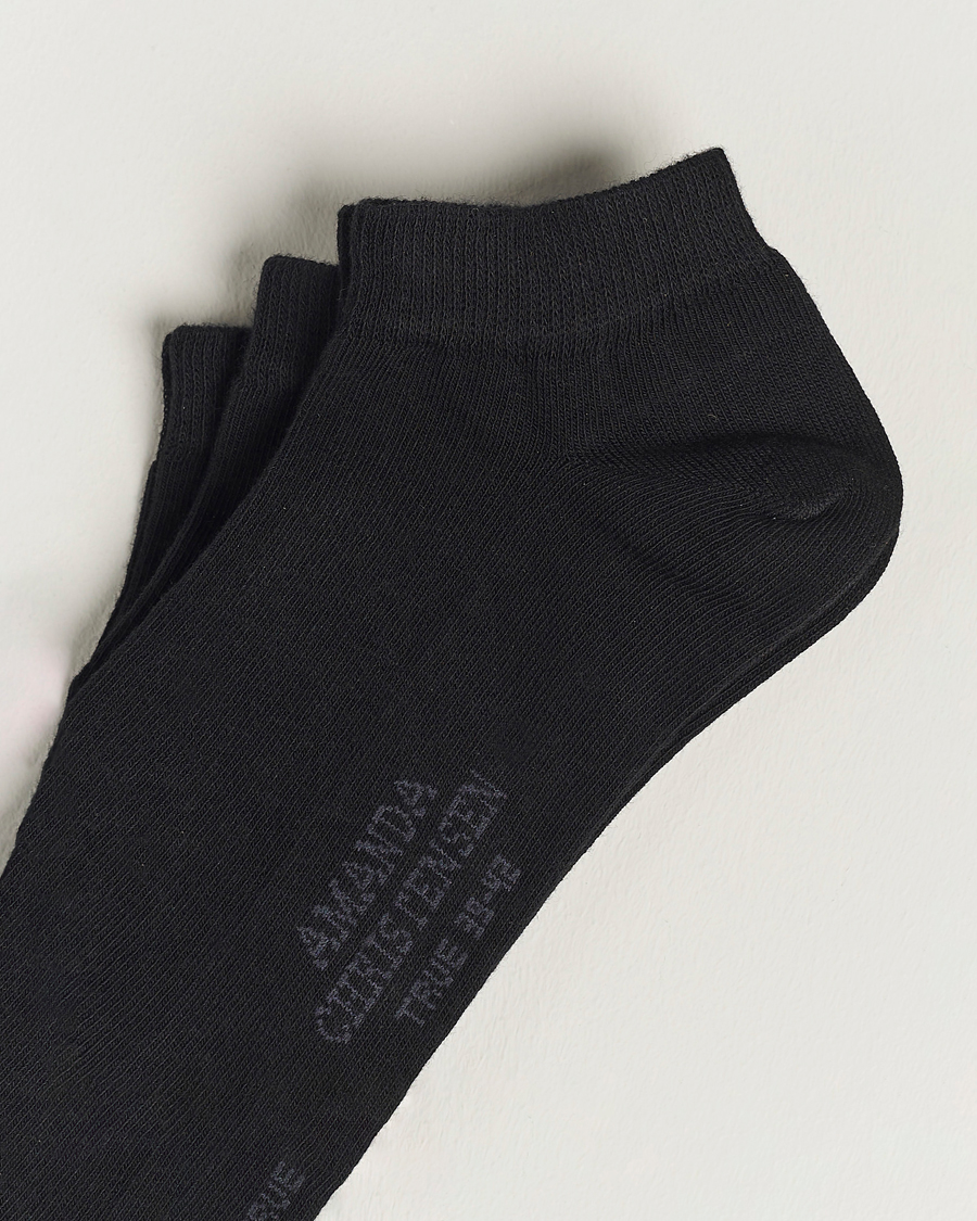Herre | Undertøy | Amanda Christensen | 3-Pack True Cotton Sneaker Socks Black