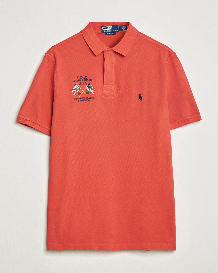 Herre | Pikéer | Polo Ralph Lauren | Classic Fit Flag Polo Evening Post Red