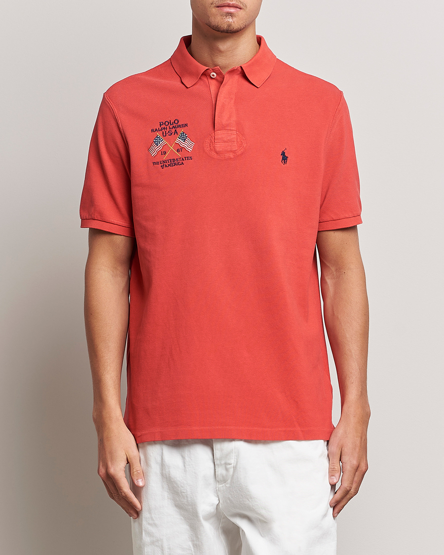 Herre | Pikéer | Polo Ralph Lauren | Classic Fit Flag Polo Evening Post Red