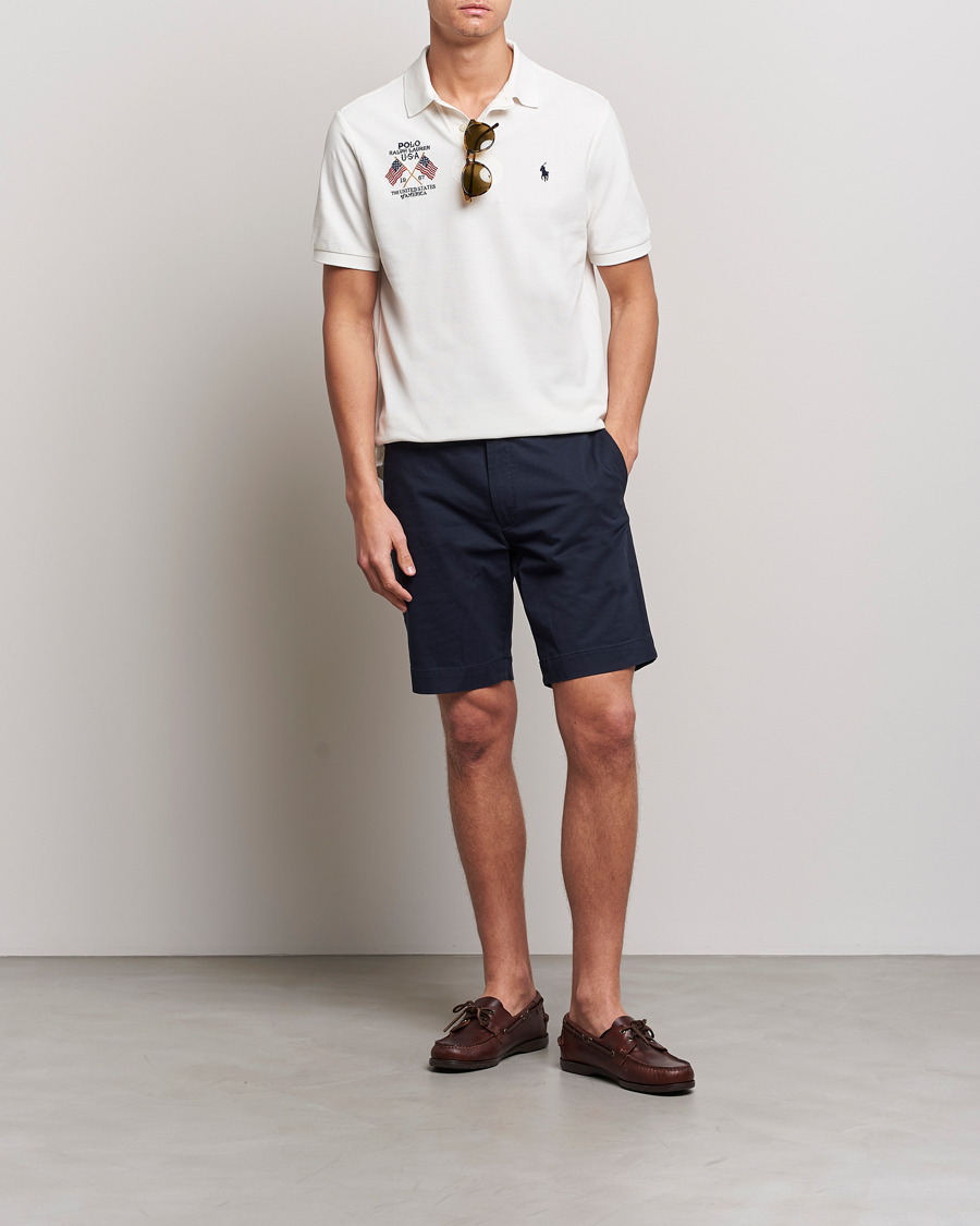 Herre | Pikéer | Polo Ralph Lauren | Classic Fit Flag Polo Nevis White