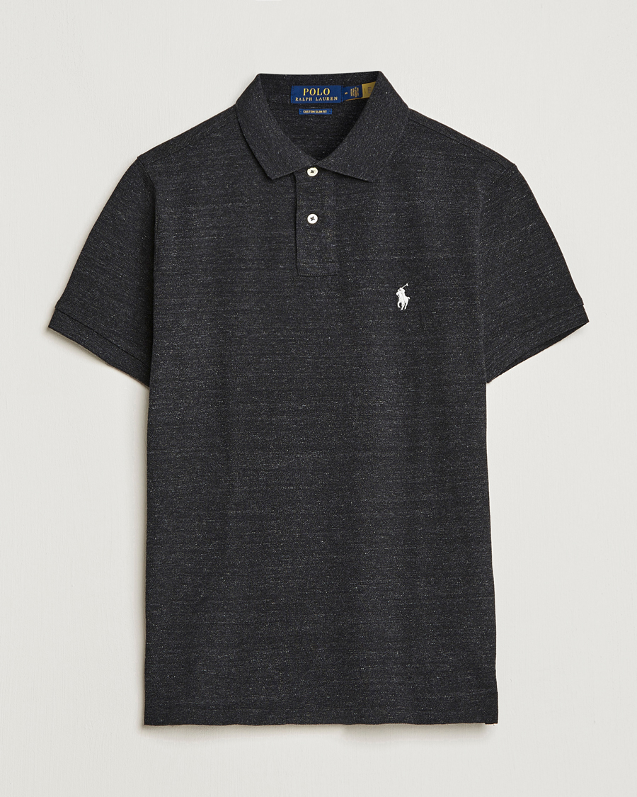 Herre | Pikéer | Polo Ralph Lauren | Custom Slim Fit Polo Black Marl Heather