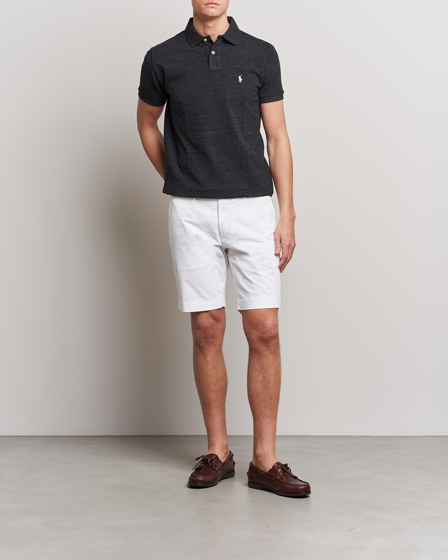 Herre | Pikéer | Polo Ralph Lauren | Custom Slim Fit Polo Black Marl Heather