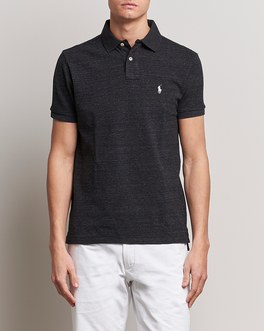 Herre | Pikéer | Polo Ralph Lauren | Custom Slim Fit Polo Black Marl Heather