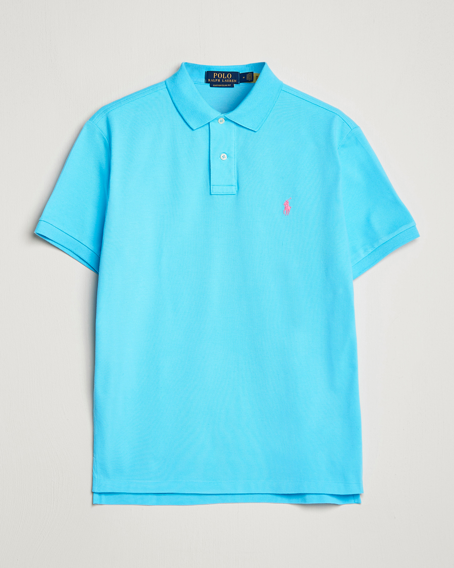 Herre | Pikéer | Polo Ralph Lauren | Custom Slim Fit Polo Turquoise Nova