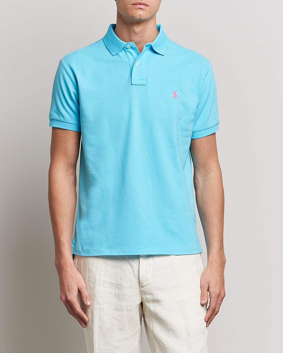 Herre | Pikéer | Polo Ralph Lauren | Custom Slim Fit Polo Turquoise Nova