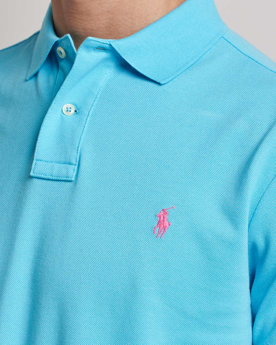 Herre | Pikéer | Polo Ralph Lauren | Custom Slim Fit Polo Turquoise Nova