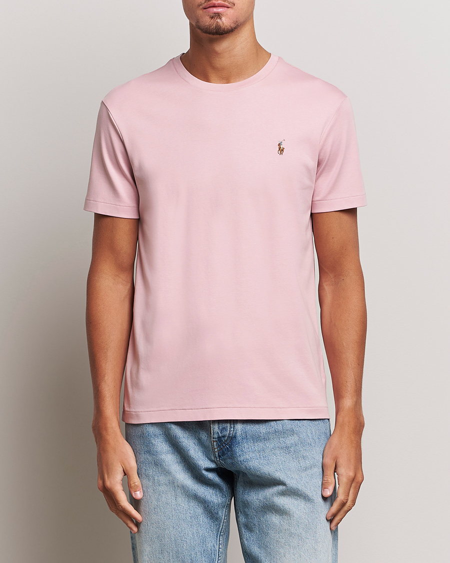 Herre | T-Shirts | Polo Ralph Lauren | Luxury Pima Cotton Crew Neck T-Shirt Chino Pink