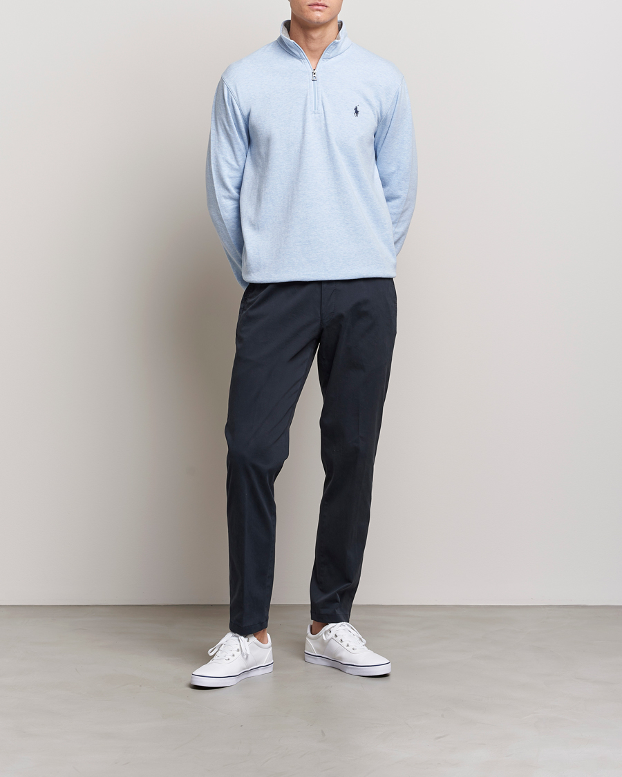 Herre | Gensere | Polo Ralph Lauren | Tech Double Knit Half Zip Office Blue Heather