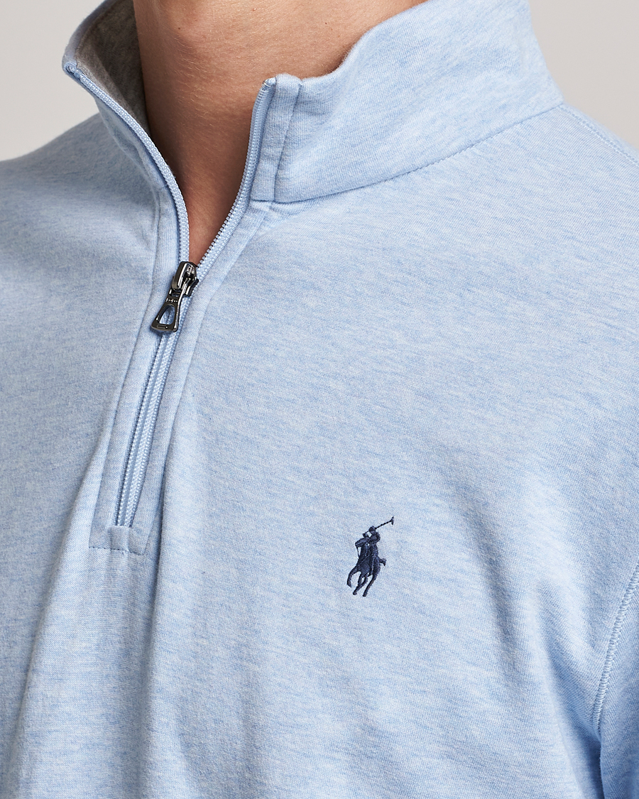 Herre | Gensere | Polo Ralph Lauren | Tech Double Knit Half Zip Office Blue Heather