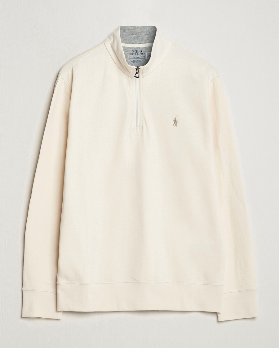 Herre | Gensere | Polo Ralph Lauren | Tech Double Knit Half Zip Guide Cream