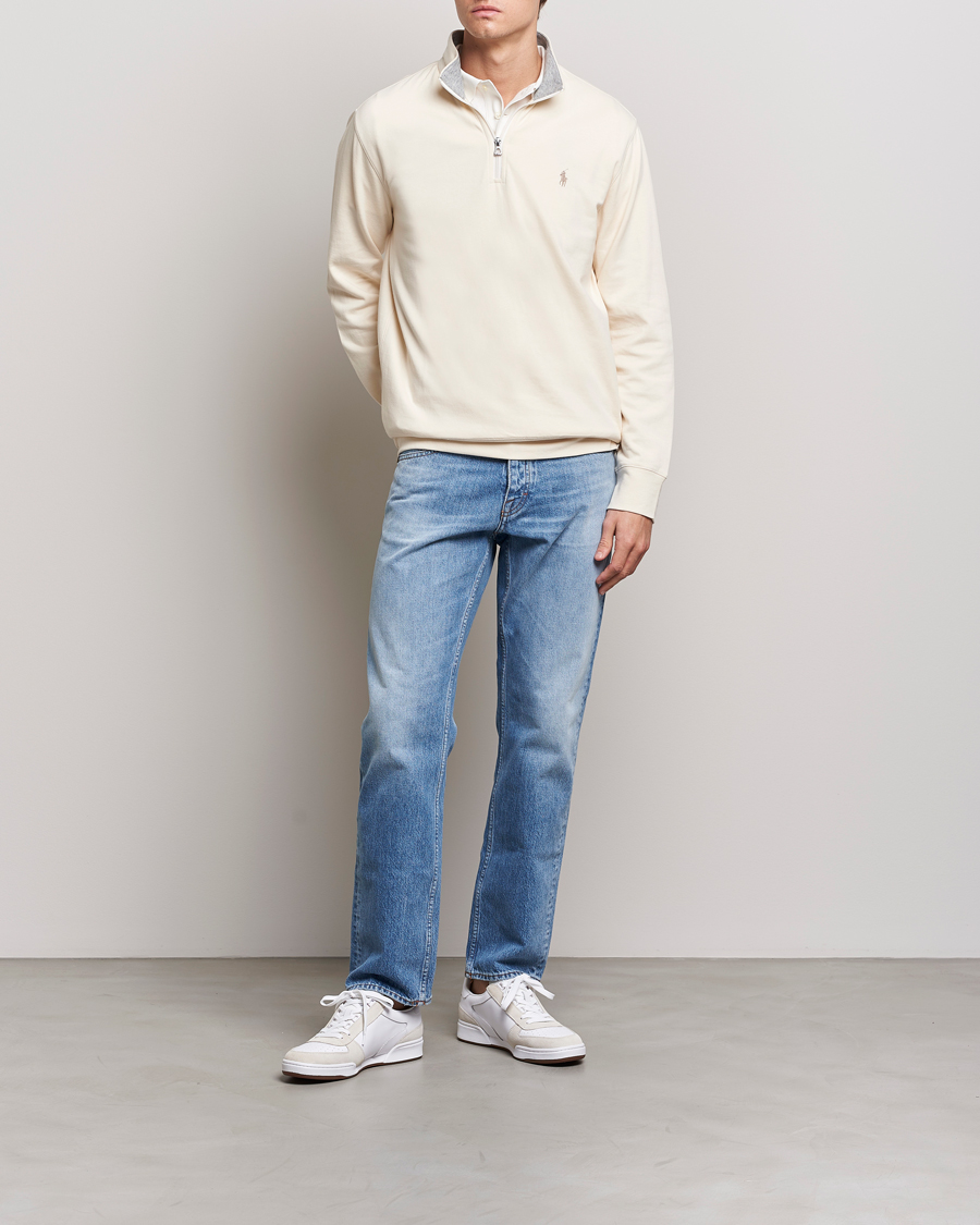 Herre | Gensere | Polo Ralph Lauren | Tech Double Knit Half Zip Guide Cream