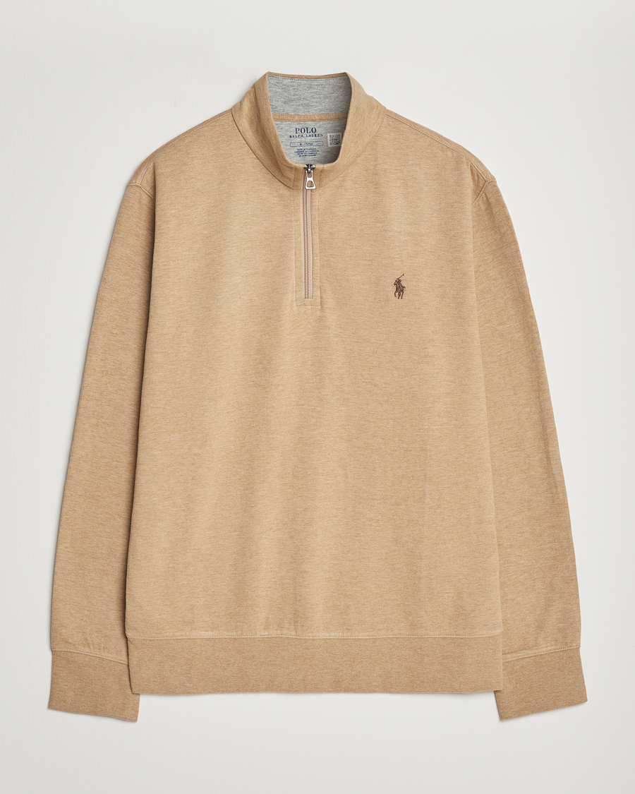 Herre | Gensere | Polo Ralph Lauren | Tech Double Knit Half Zip Luxury Tan Heather