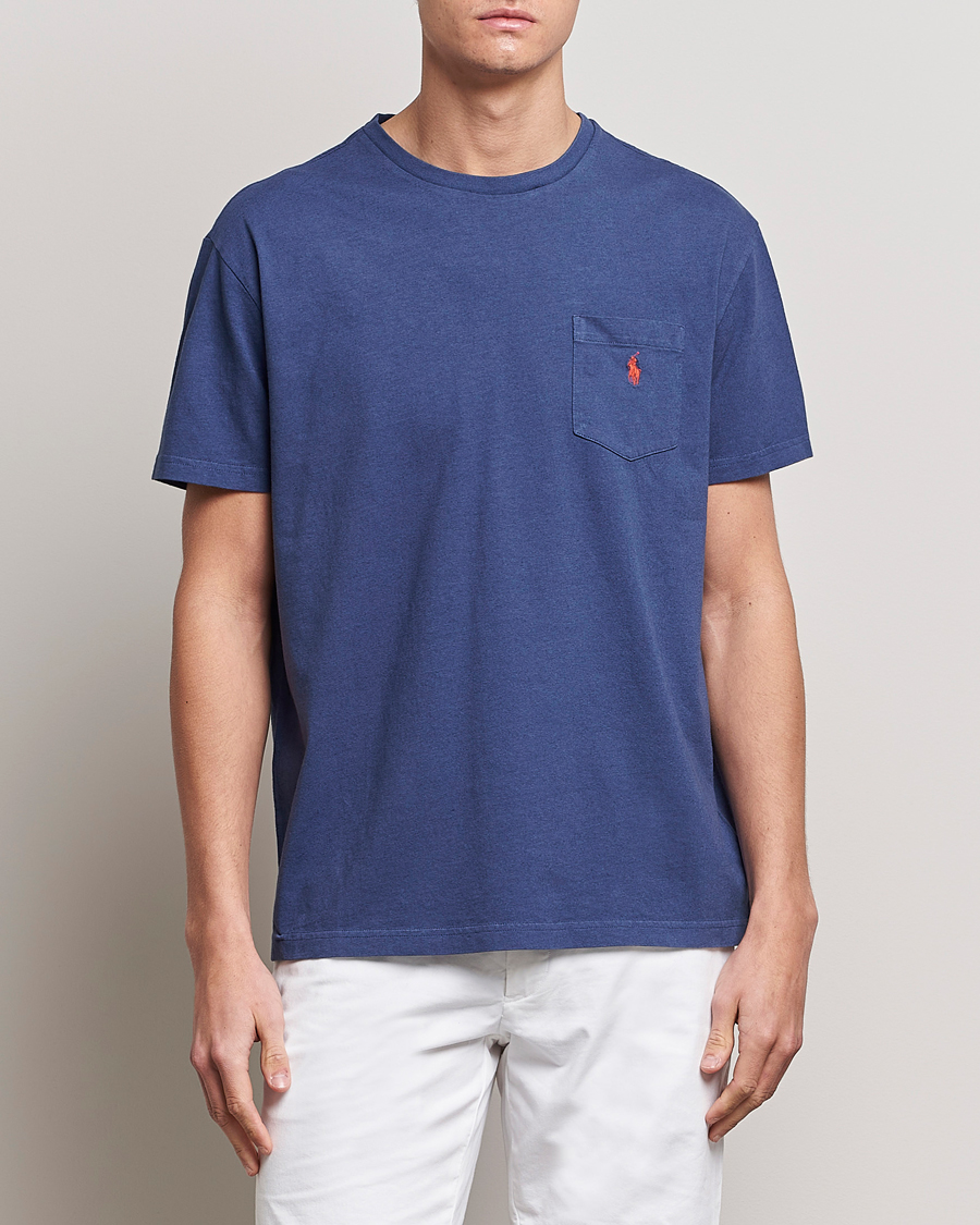 Herre | | Polo Ralph Lauren | Cotton/Linen Crew Neck T-Shirt Boathouse Navy