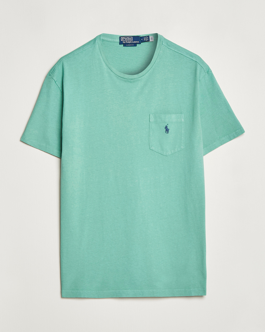 Herre | T-Shirts | Polo Ralph Lauren | Cotton/Linen Crew Neck T-Shirt Essex Green