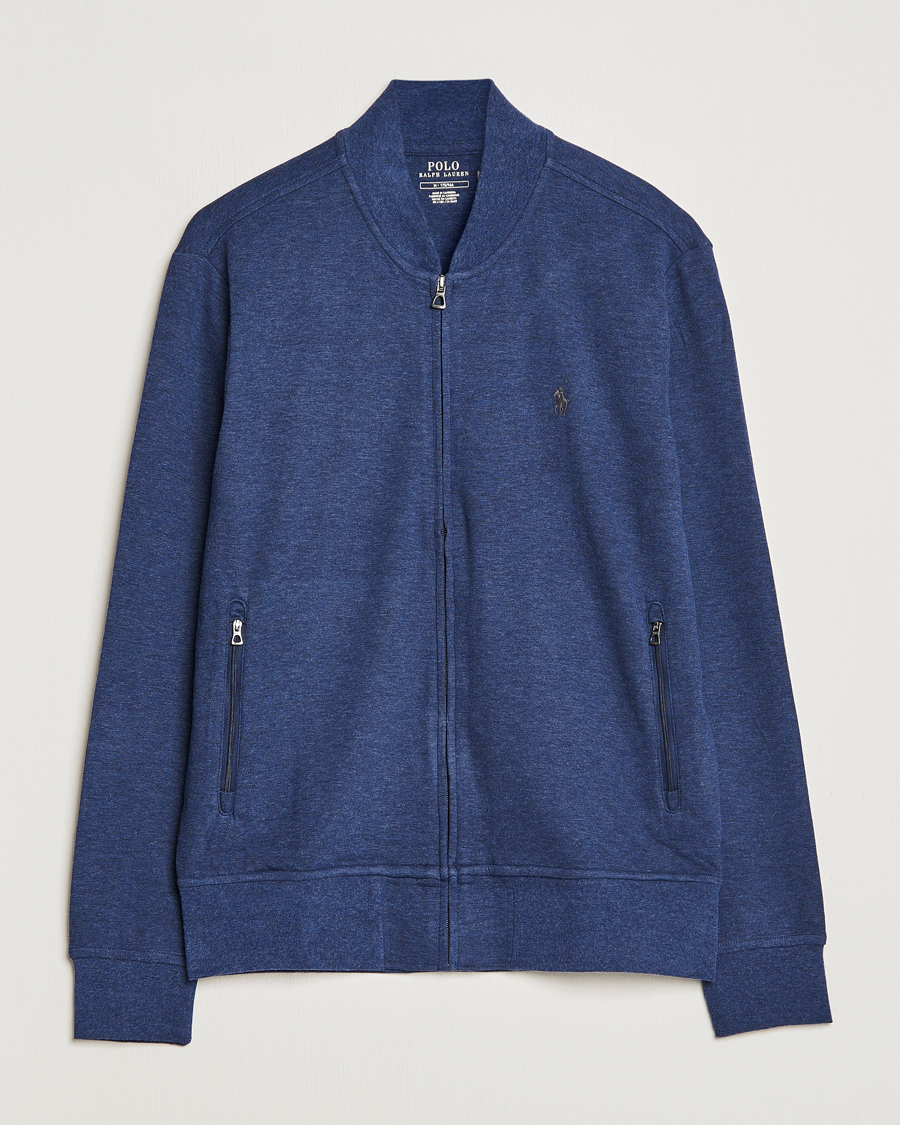 Herre | | Polo Ralph Lauren | Double Knit Full-Zip Sweater Spring Navy Heather