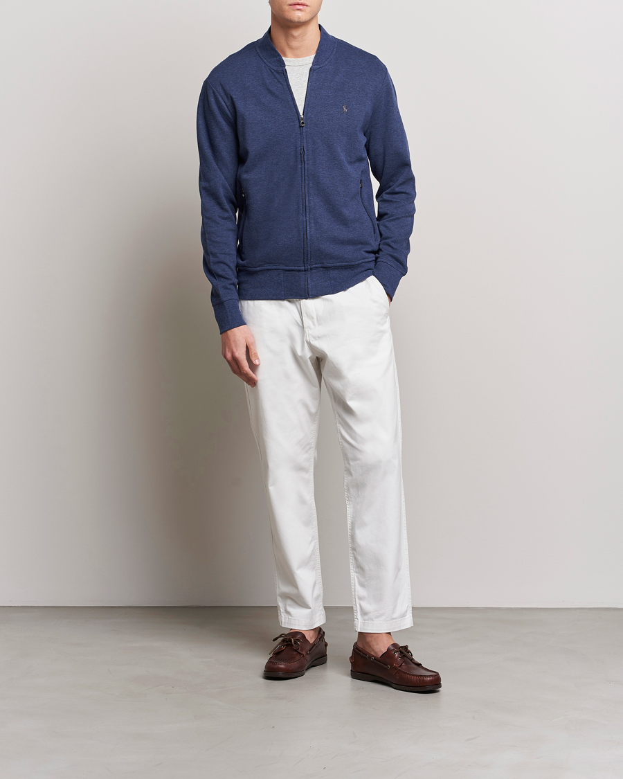 Herre | Gensere | Polo Ralph Lauren | Double Knit Full-Zip Sweater Spring Navy Heather