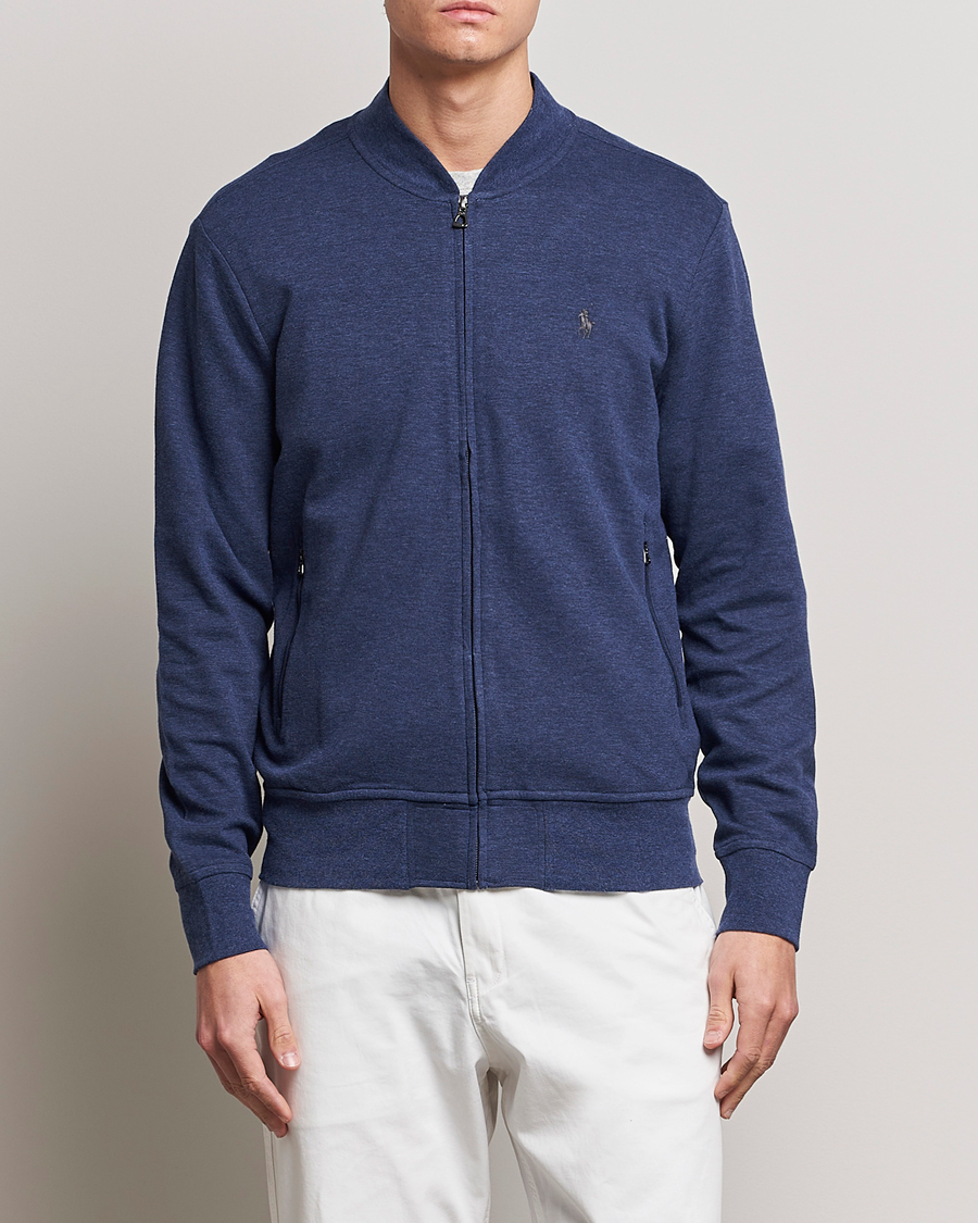 Herre |  | Polo Ralph Lauren | Double Knit Full-Zip Sweater Spring Navy Heather