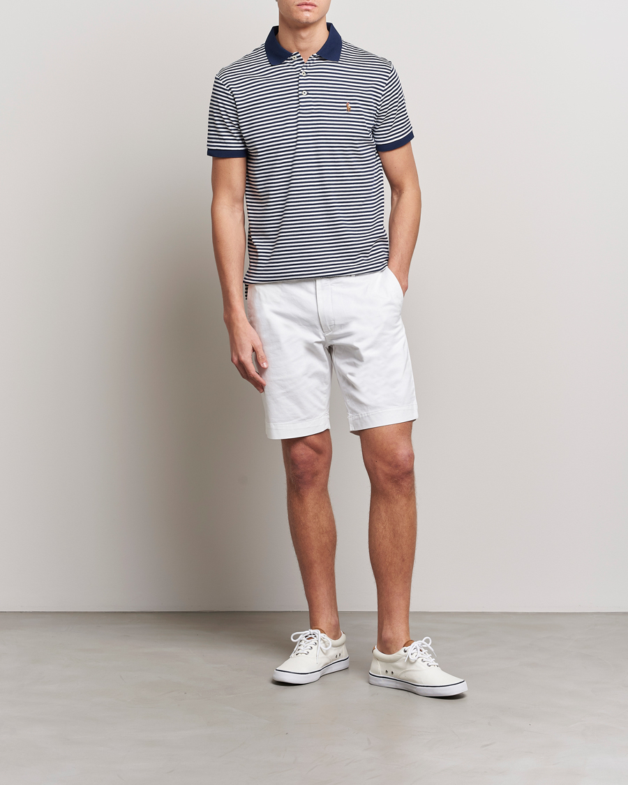 Herre | Pikéer | Polo Ralph Lauren | Luxury Pima Cotton Striped Polo French Navy/White
