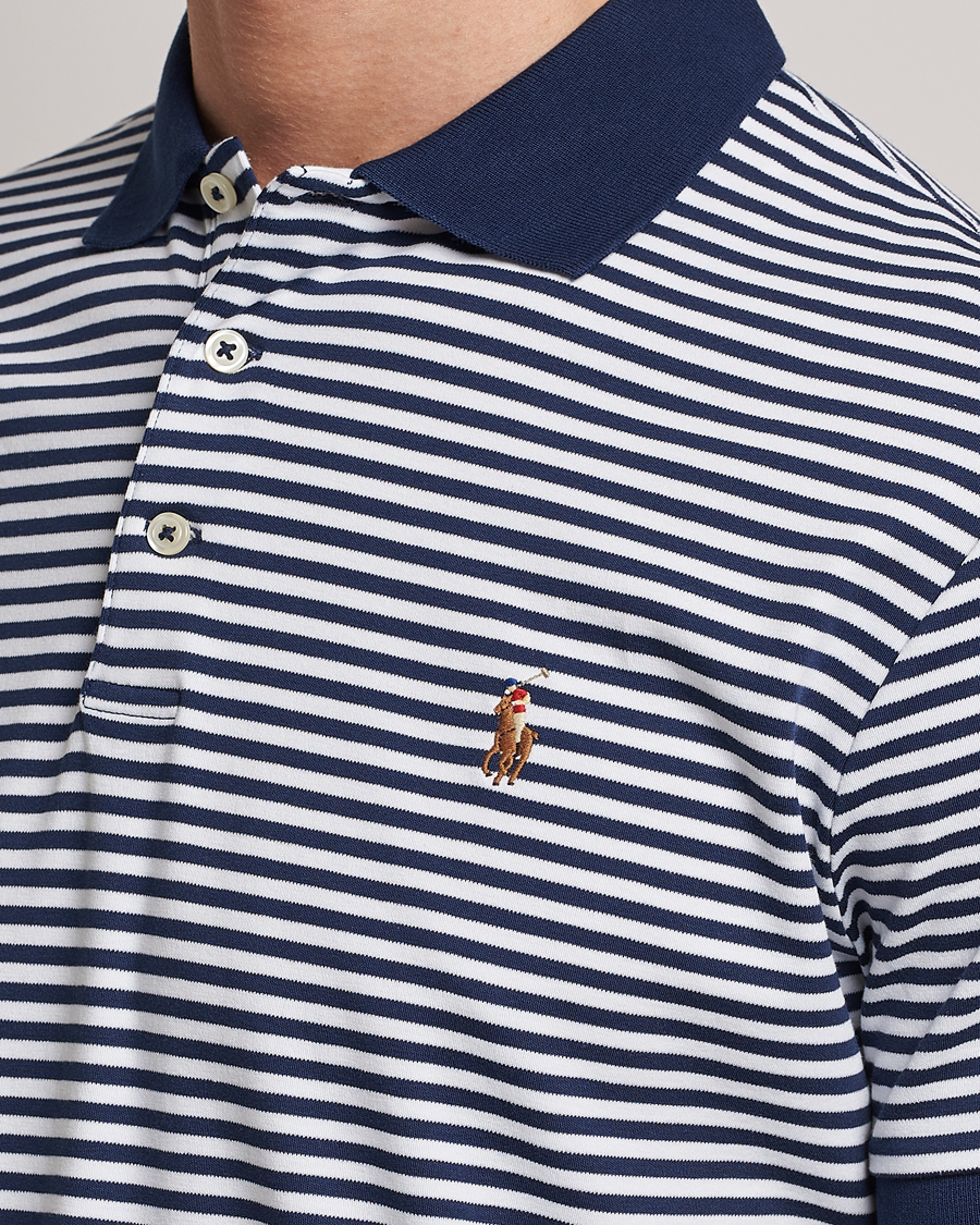 Herre | Pikéer | Polo Ralph Lauren | Luxury Pima Cotton Striped Polo French Navy/White