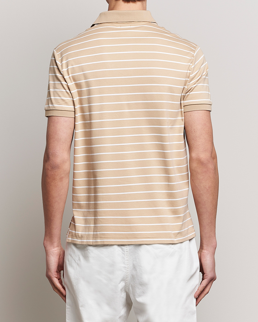 Herre | Pikéer | Polo Ralph Lauren | Luxury Pima Cotton Striped Polo Sand Dune/White