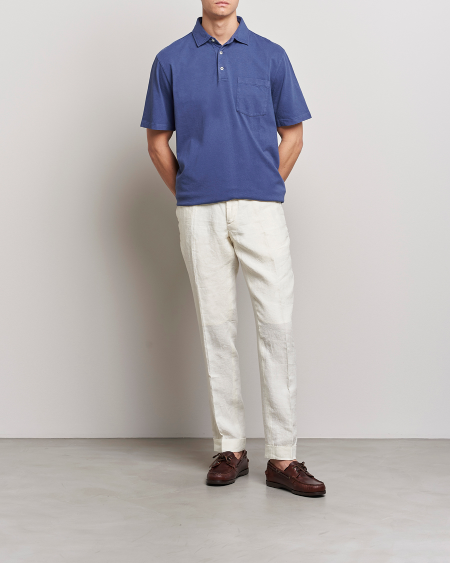 Herre | Pikéer | Polo Ralph Lauren | Cotton/Linen Polo Boathouse Navy