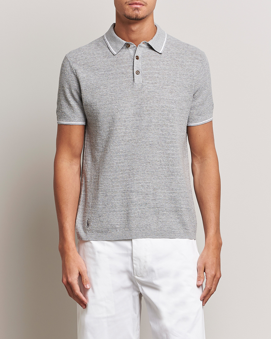 Herre | Pikéer | Polo Ralph Lauren | Cotton/Linen Textured Polo Andover Heather