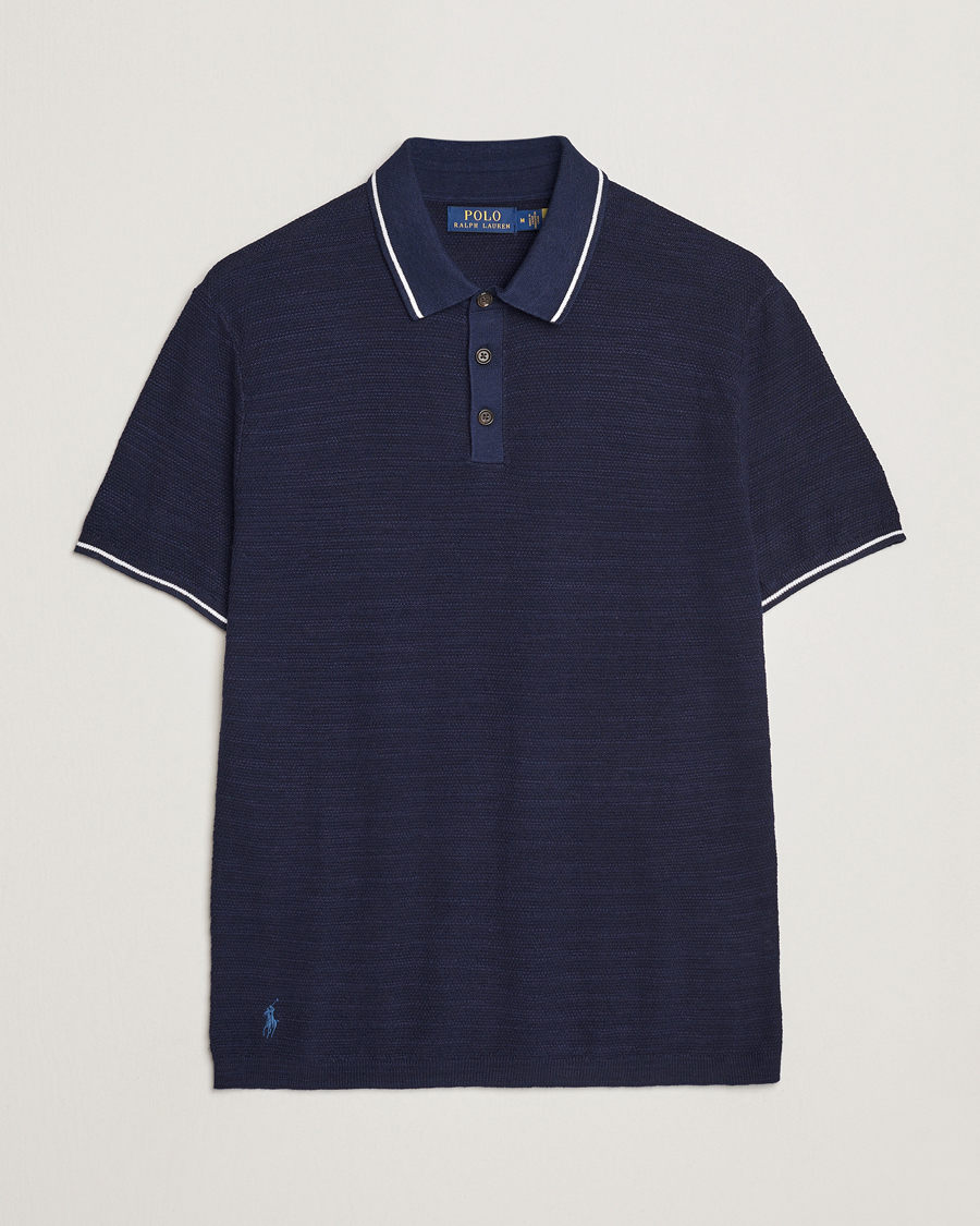 Herre | Pikéer | Polo Ralph Lauren | Cotton/Linen Textured Polo Bright Navy