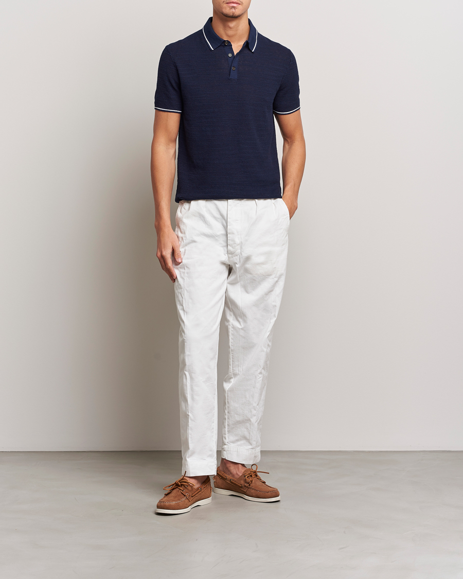 Herre | Pikéer | Polo Ralph Lauren | Cotton/Linen Textured Polo Bright Navy