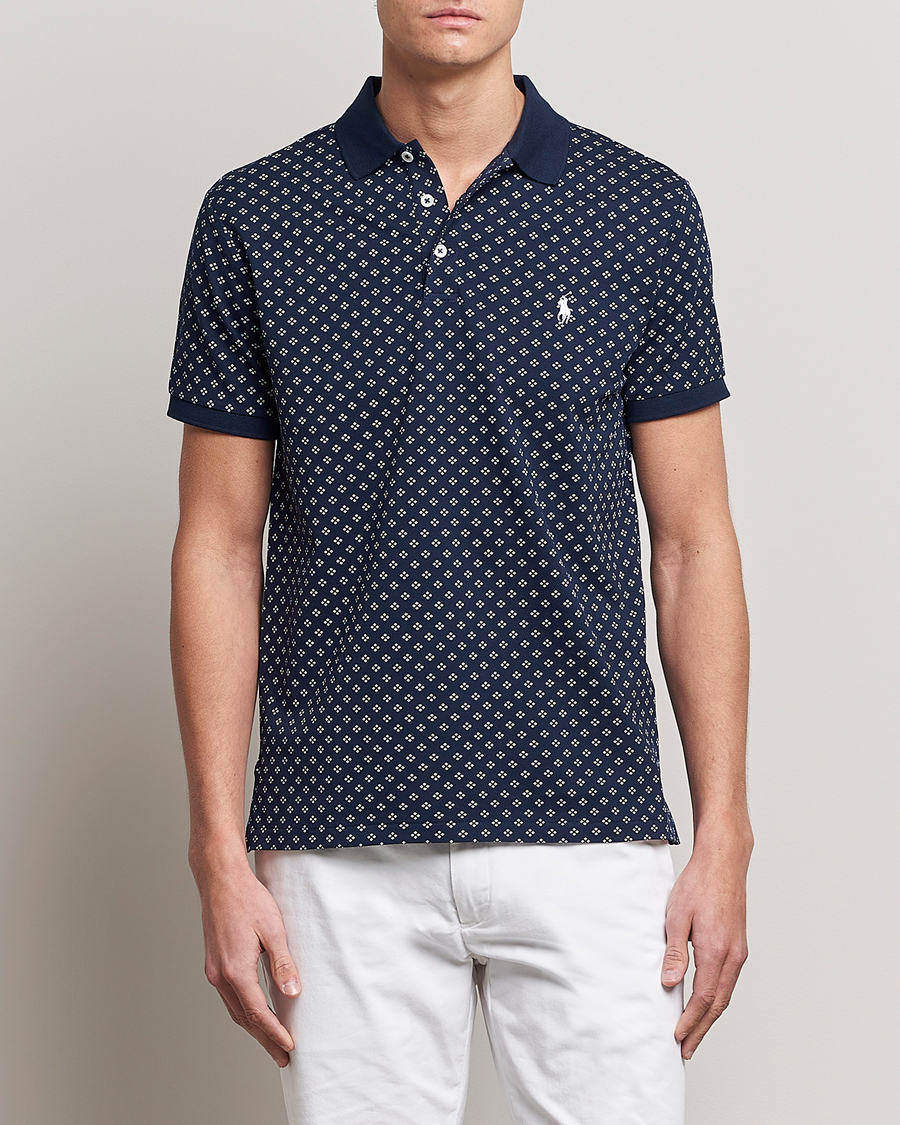 Herre |  | Polo Ralph Lauren | Custom Slim Fit Diamond Dots Polo Newport Navy