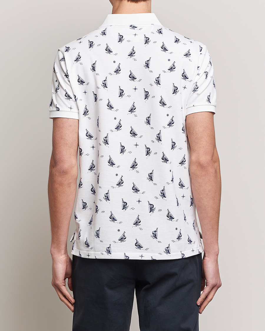Herre | Pikéer | Polo Ralph Lauren | Custom Slim Fit Sailboats Polo White