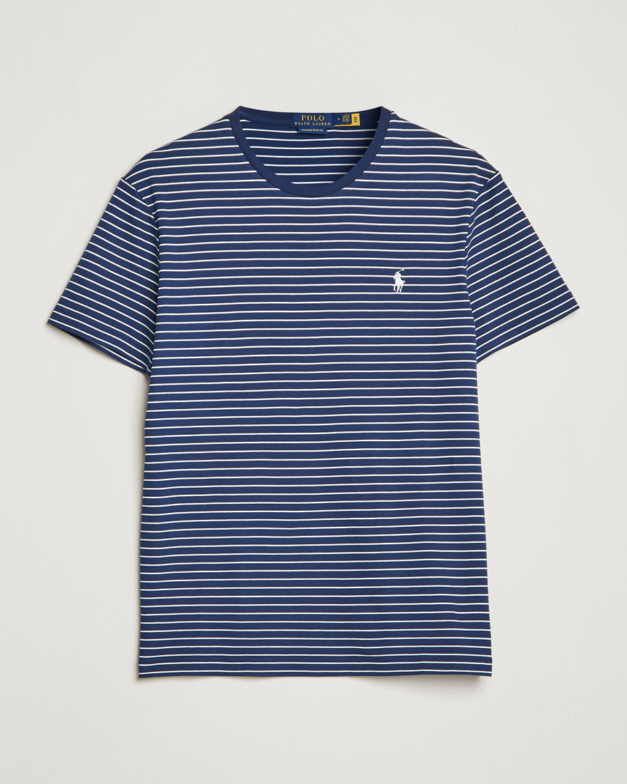 Herre | 30% salg | Polo Ralph Lauren | Luxury Pima Cotton Striped T-shirt Navy/White