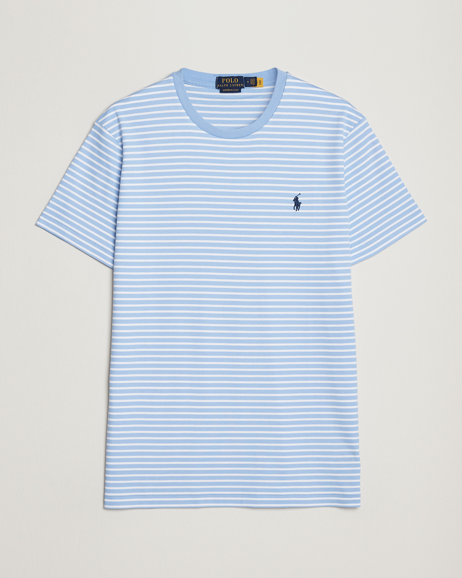 Herre | T-Shirts | Polo Ralph Lauren | Luxury Pima Cotton Striped T-shirt Blue/White