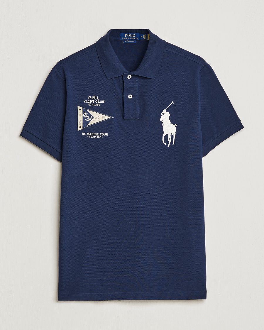 Herre | Pikéer | Polo Ralph Lauren | Custom Slim Fit Regatta Polo Newport Navy