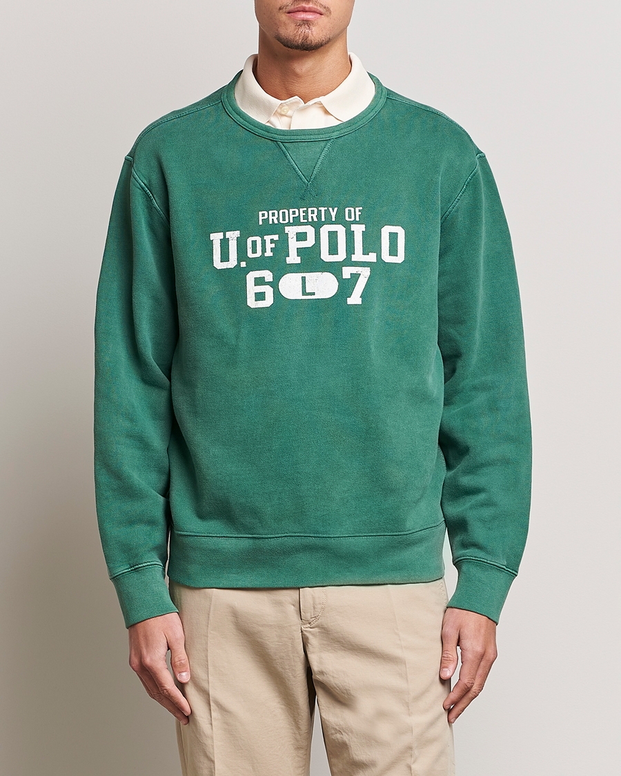 Herre |  | Polo Ralph Lauren | Fleece Logo Sweatshirt Washed Forest