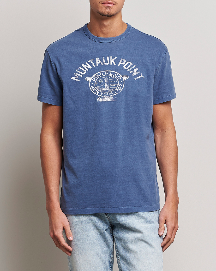 Herre |  | Polo Ralph Lauren | Graphic Logo Jerset Crew Neck T-Shirt Earth Blue