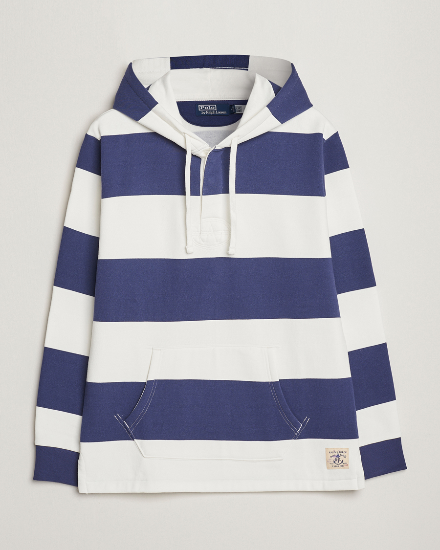 Herre | Gensere | Polo Ralph Lauren | Jersey Blockstriped Hoodie Boat Navy/White