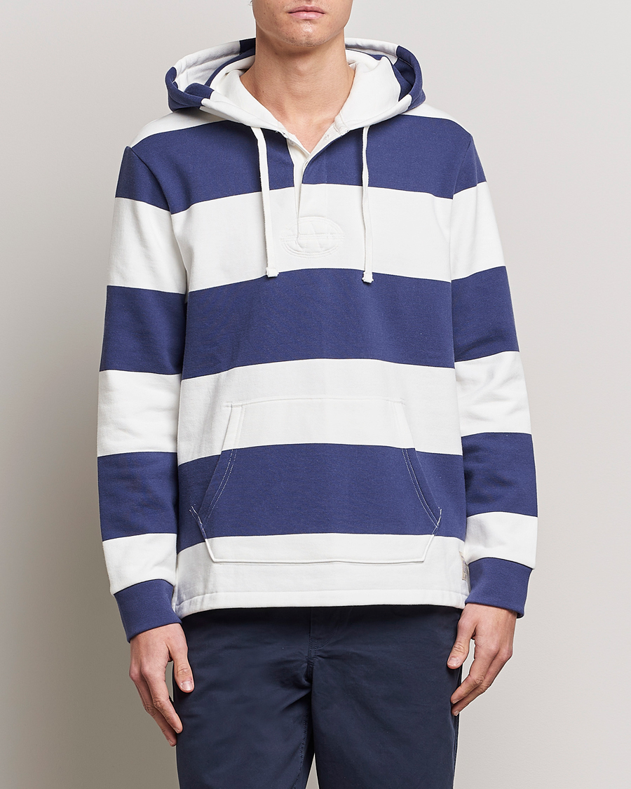 Herre | Gensere | Polo Ralph Lauren | Jersey Blockstriped Hoodie Boat Navy/White