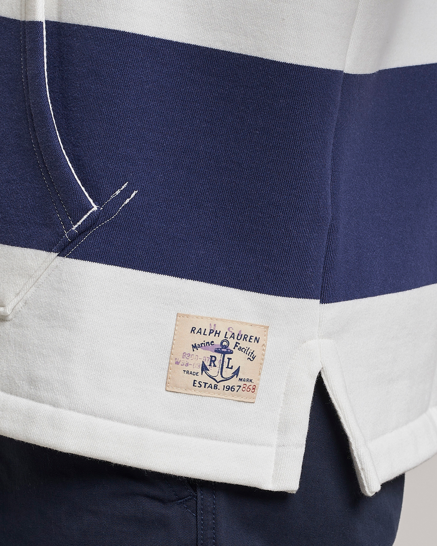 Herre | Gensere | Polo Ralph Lauren | Jersey Blockstriped Hoodie Boat Navy/White