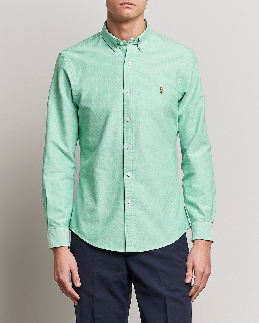 Herre |  | Polo Ralph Lauren | Slim Fit Oxford Button Down Shirt Golf Green