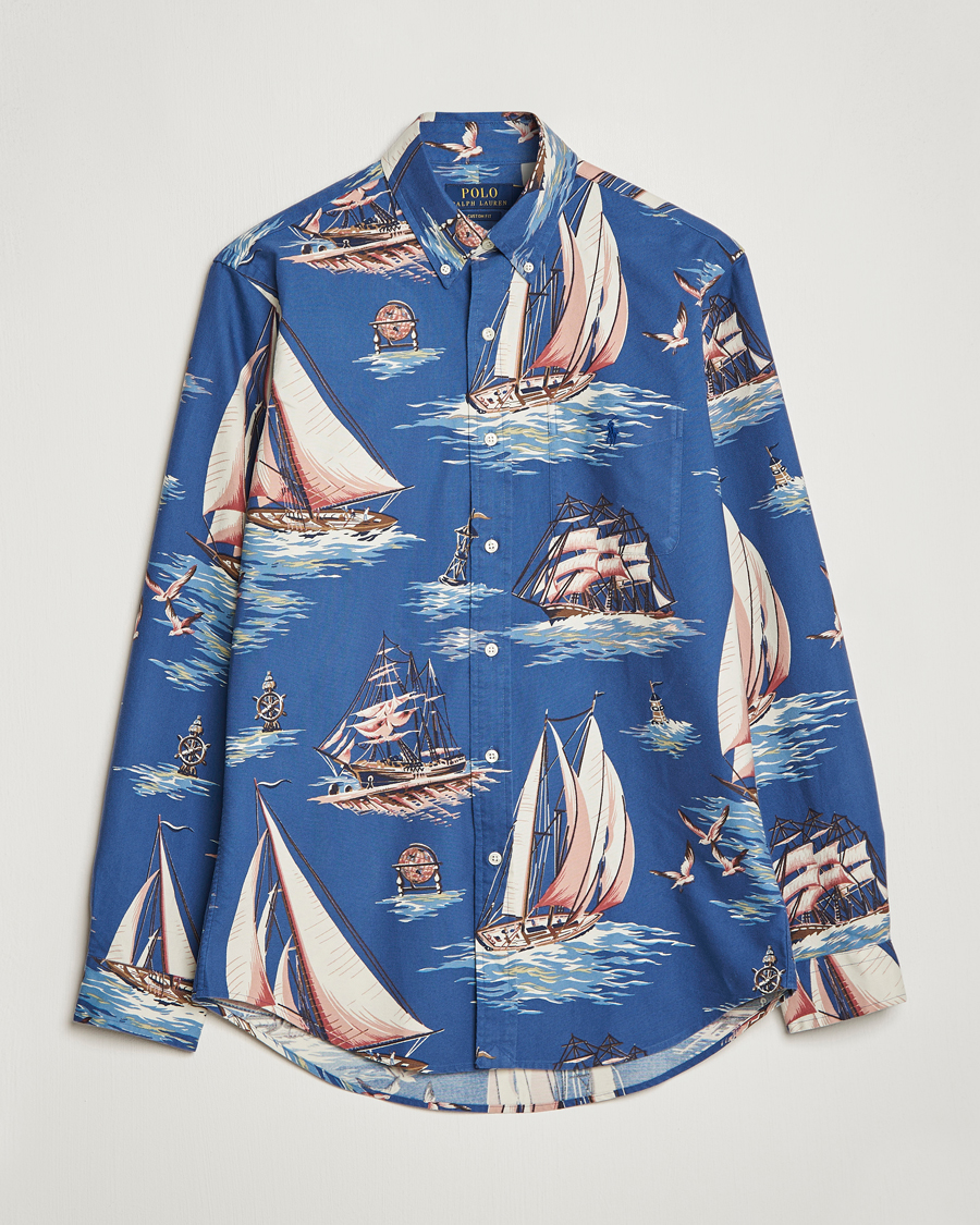 Herre | Skjorter | Polo Ralph Lauren | Printed Regatta Oxford Shirt Blue