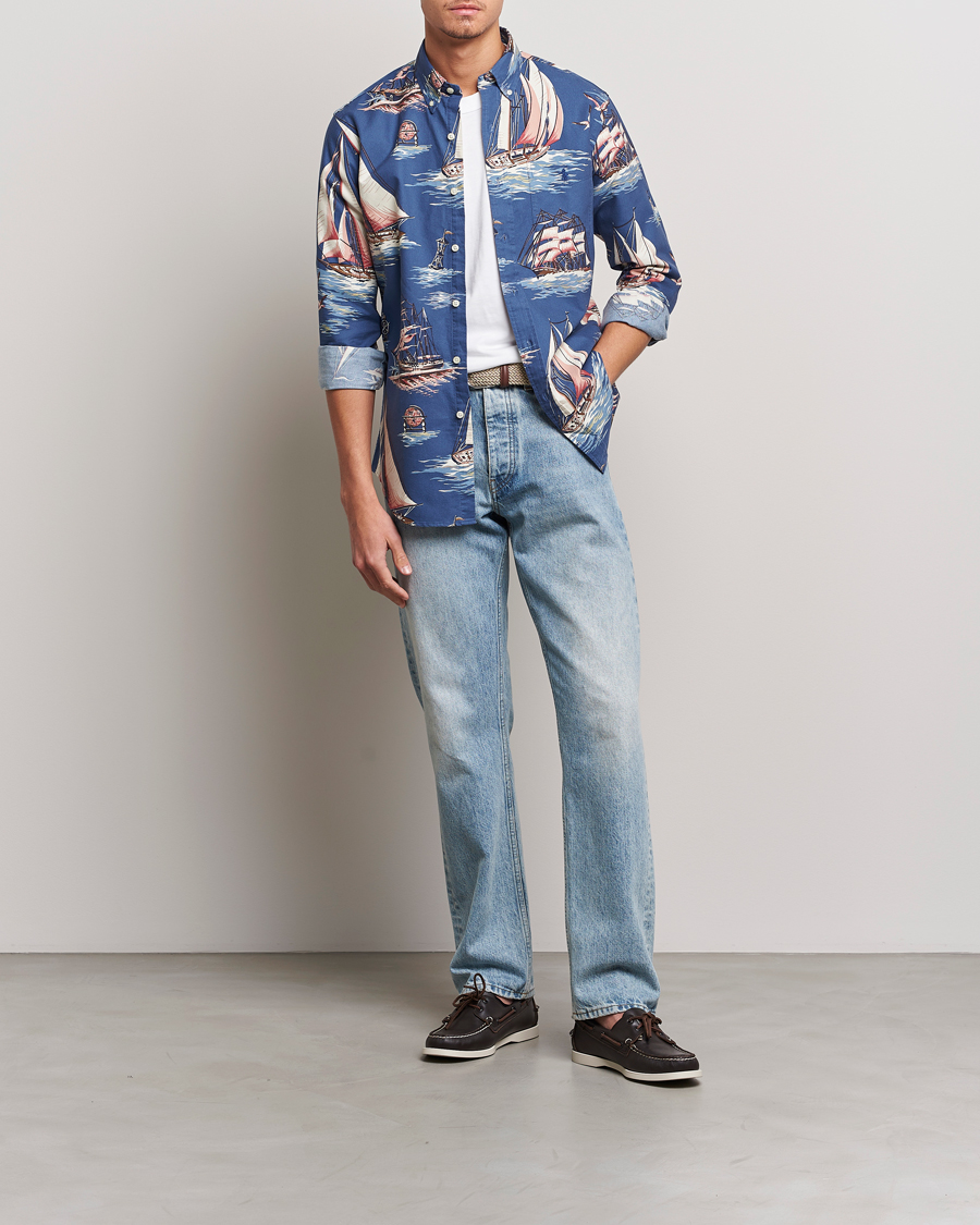 Herre | Skjorter | Polo Ralph Lauren | Printed Regatta Oxford Shirt Blue