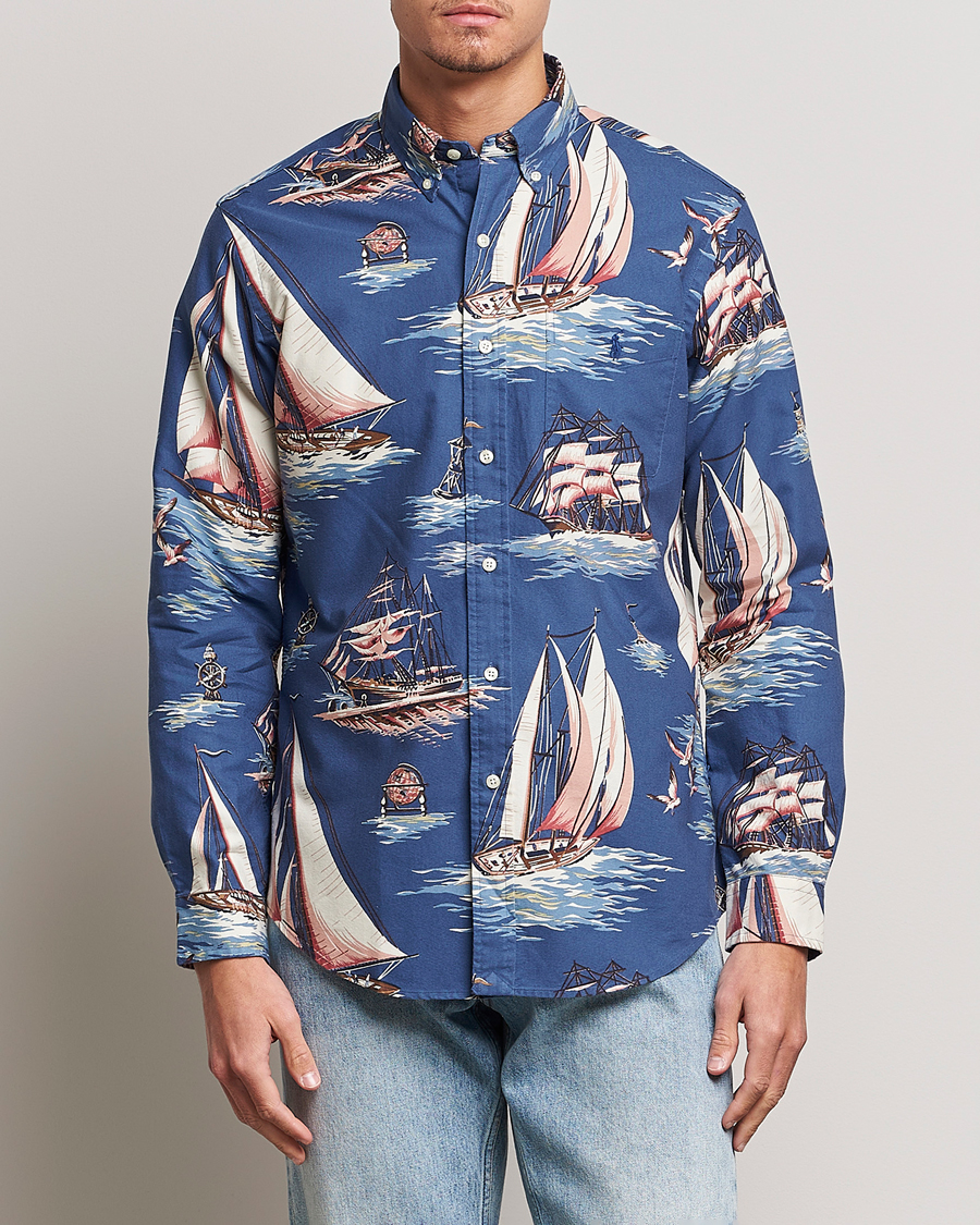 Herre | Skjorter | Polo Ralph Lauren | Printed Regatta Oxford Shirt Blue
