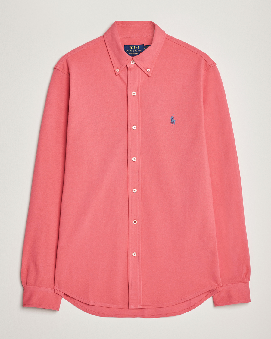 Herre | Skjorter | Polo Ralph Lauren | Slim Fit Featherweight Mesh Shirt Red Sky