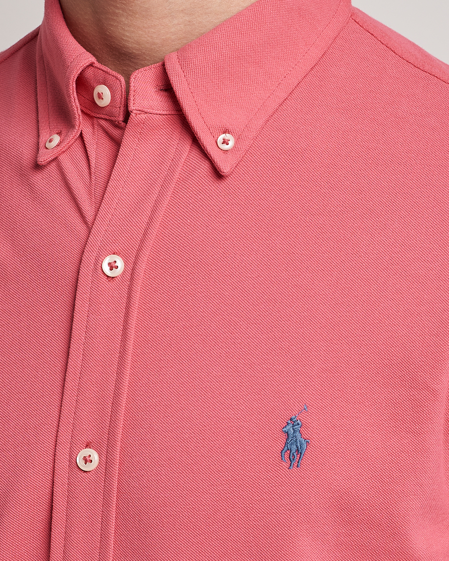 Herre | Skjorter | Polo Ralph Lauren | Slim Fit Featherweight Mesh Shirt Red Sky