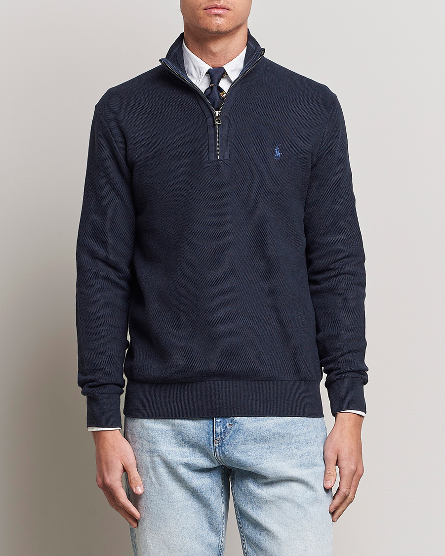 Herre | Polo Ralph Lauren | Polo Ralph Lauren | Textured Half-Zip Navy Heather