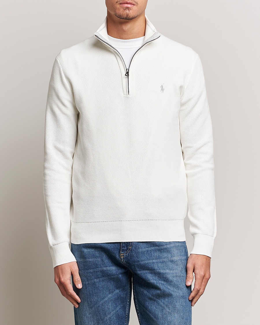 Herre | Gensere | Polo Ralph Lauren | Textured Half-Zip Deckwash White