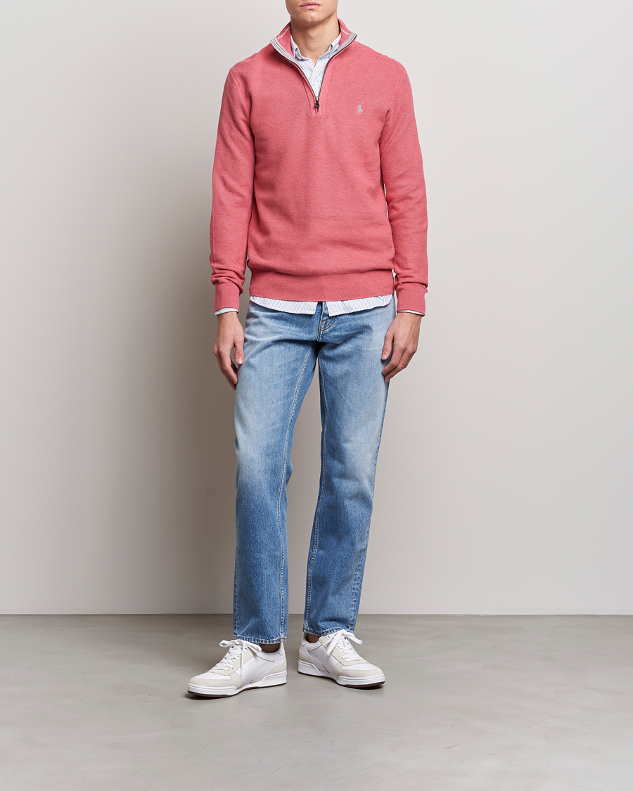 Herre | Gensere | Polo Ralph Lauren | Textured Half-Zip Red Sky Heather
