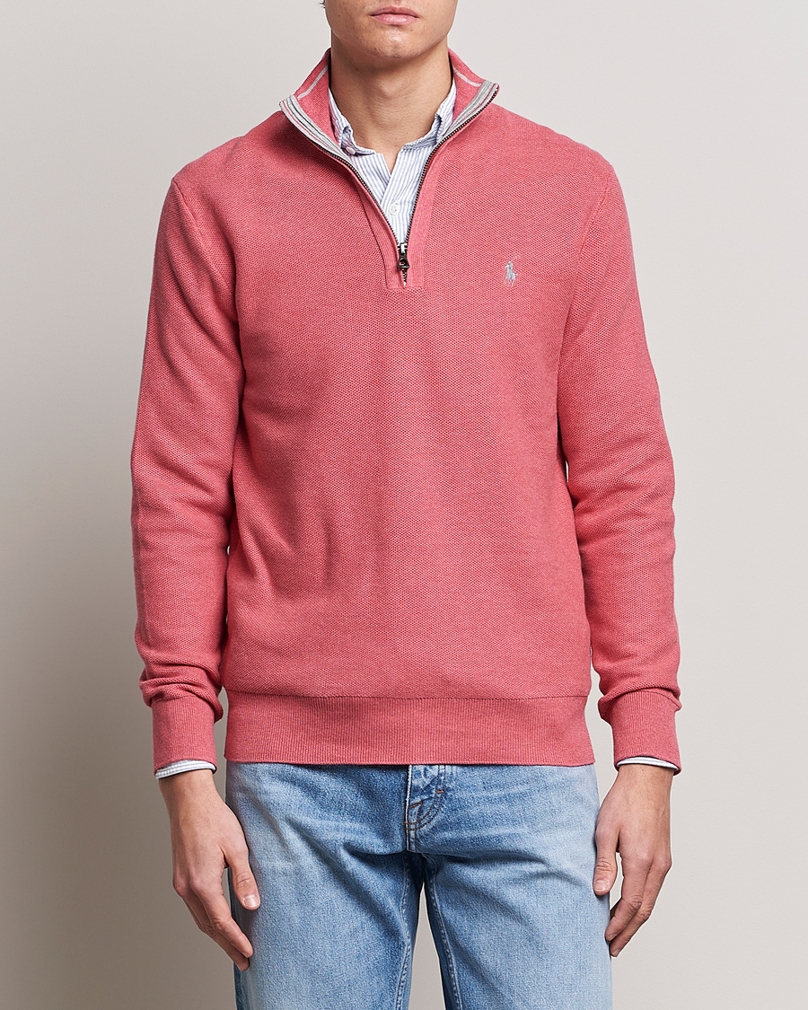 Herre | Gensere | Polo Ralph Lauren | Textured Half-Zip Red Sky Heather