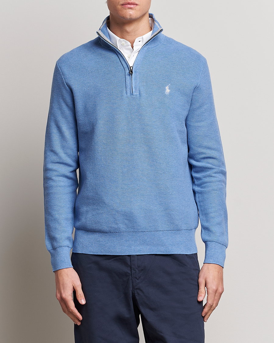 Herre |  | Polo Ralph Lauren | Textured Half-Zip Summer Blue
