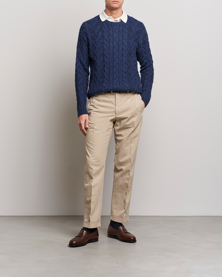 Herre | Gensere | Polo Ralph Lauren | Knitted Fishermen Sweater Mid Blue Heather